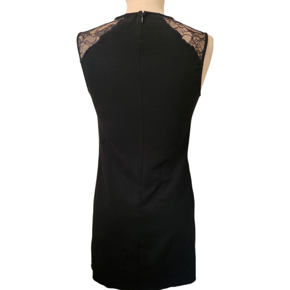 ALLSAINTS "Prism" Black Lace Trimmed Mini Dress - Size 4 - Picture 9 of 15